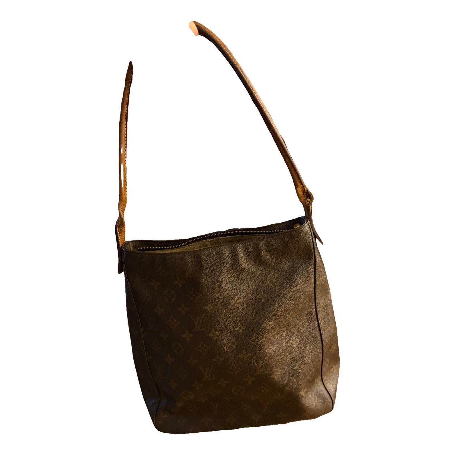 Looping leather handbag