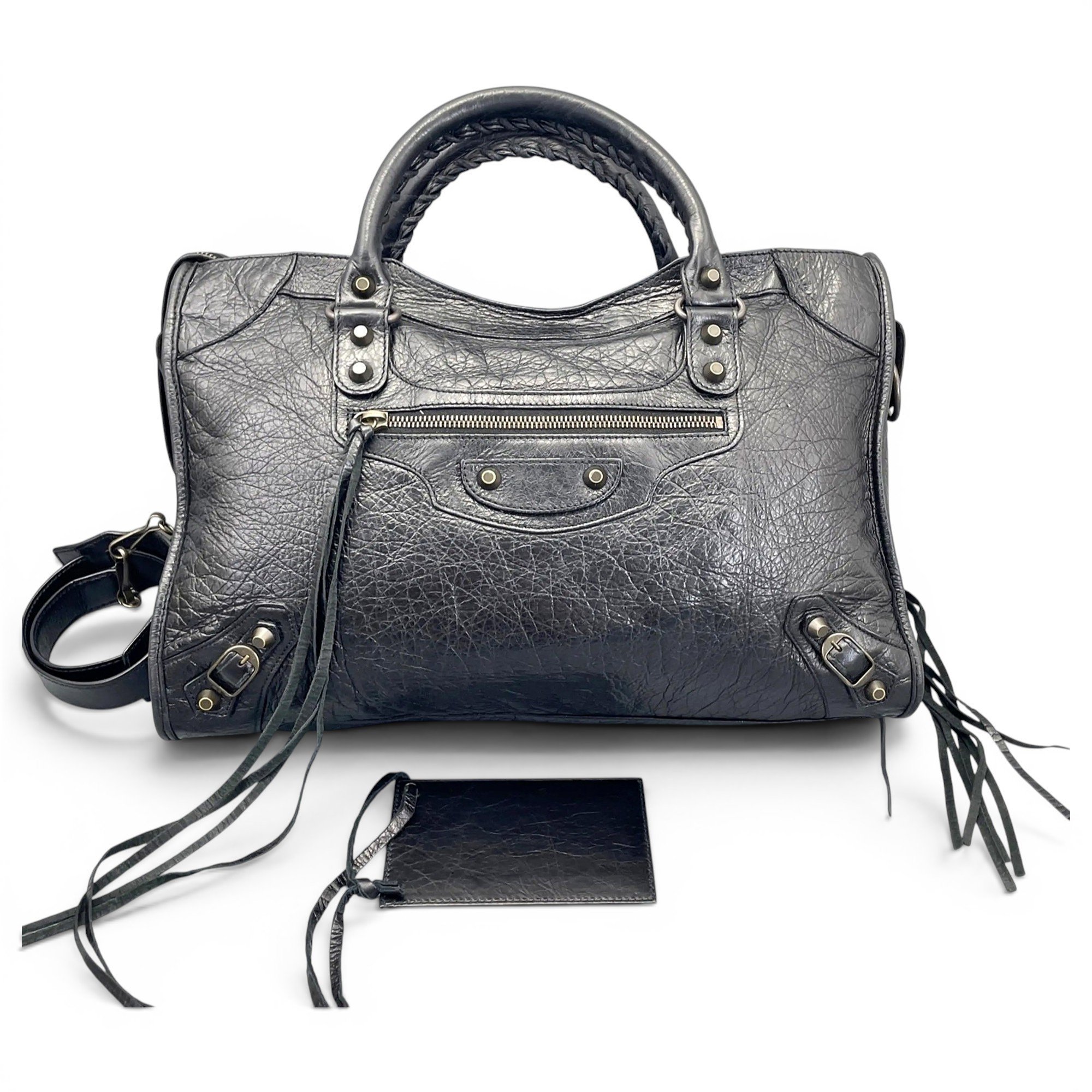 City leather handbag