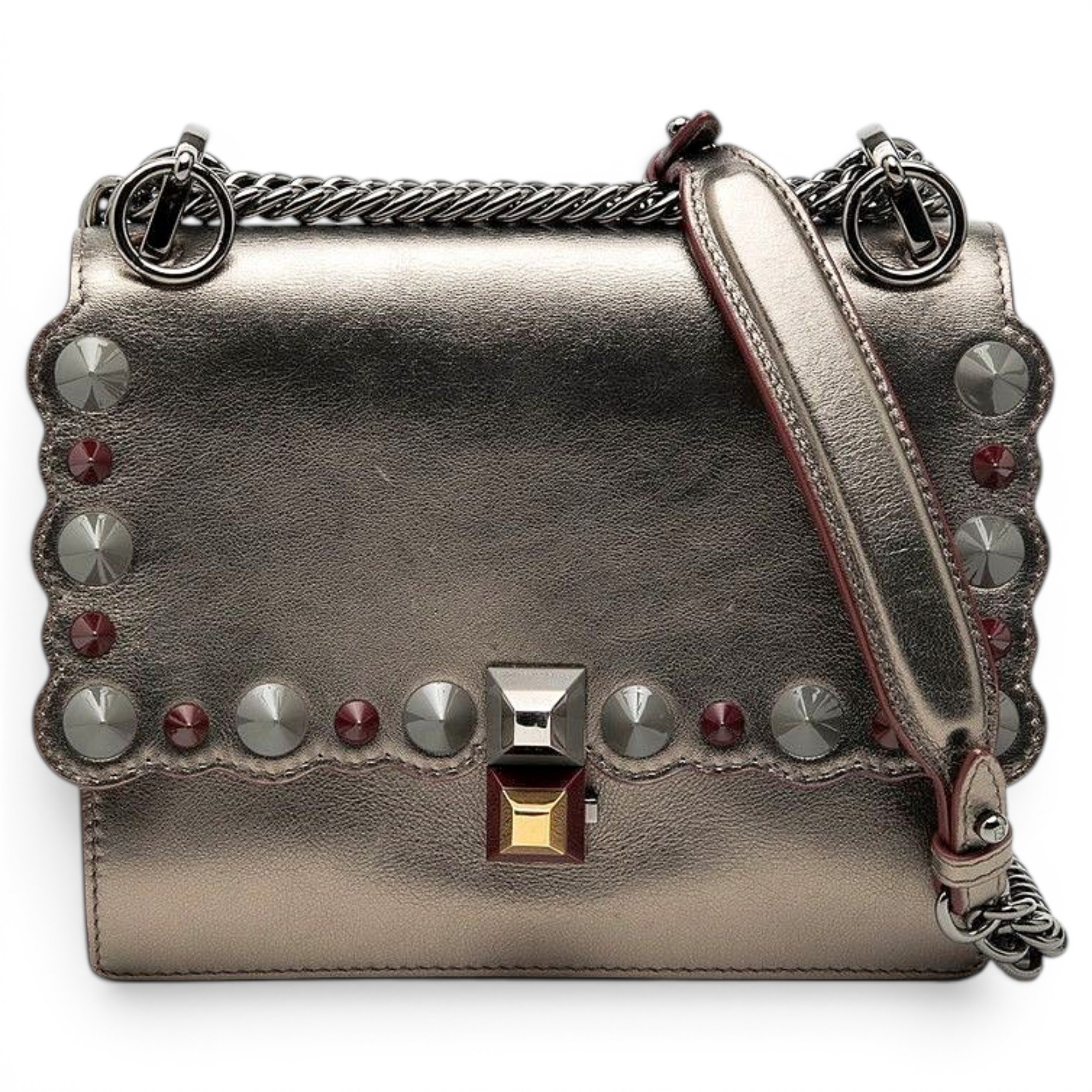 Pocket leather handbag