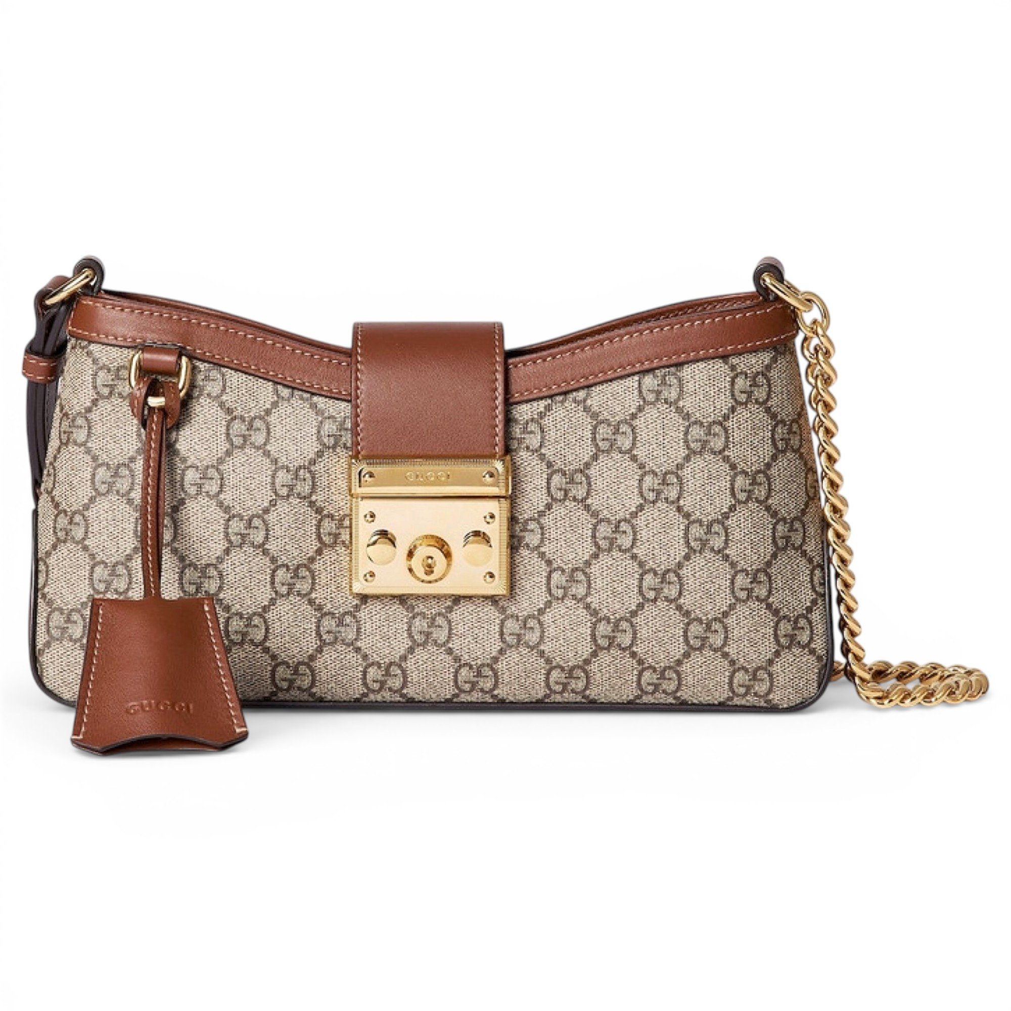 Padlock leather handbag