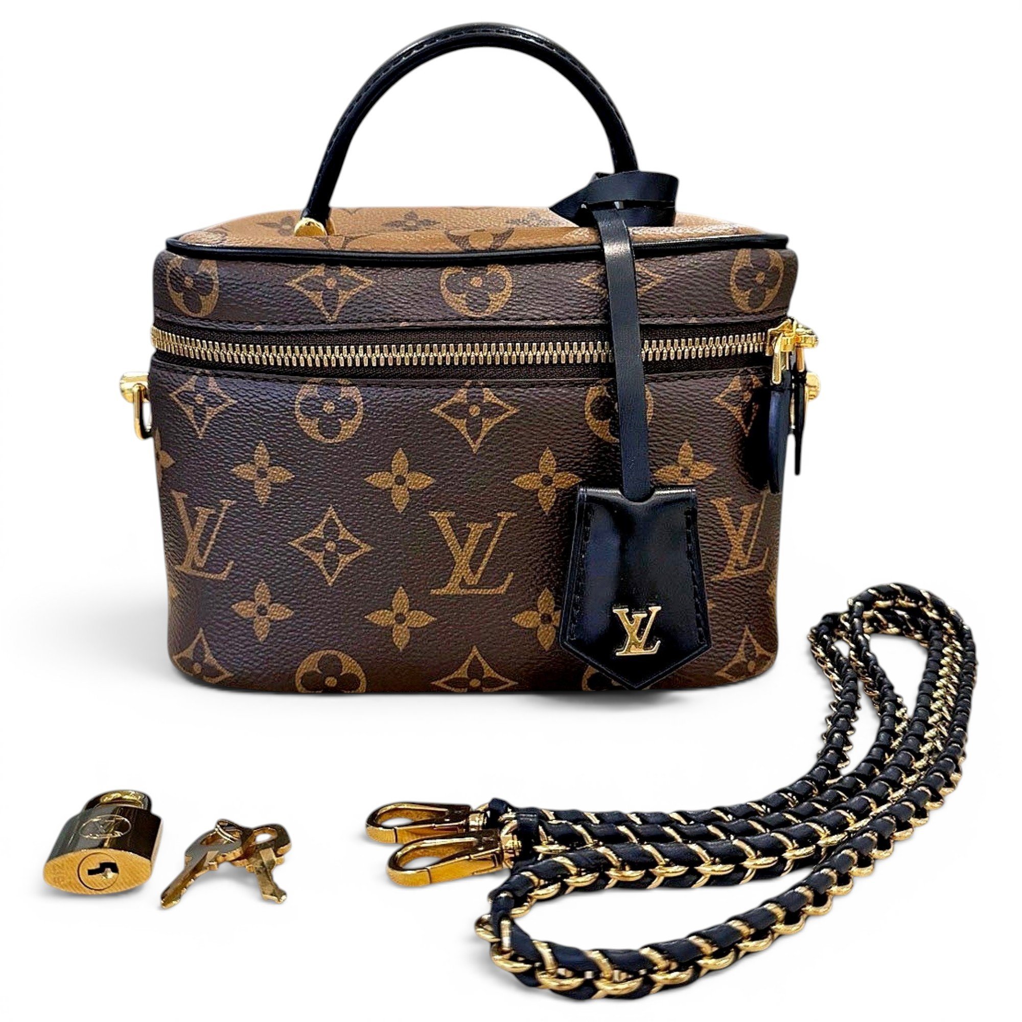 Vanity leather handbag