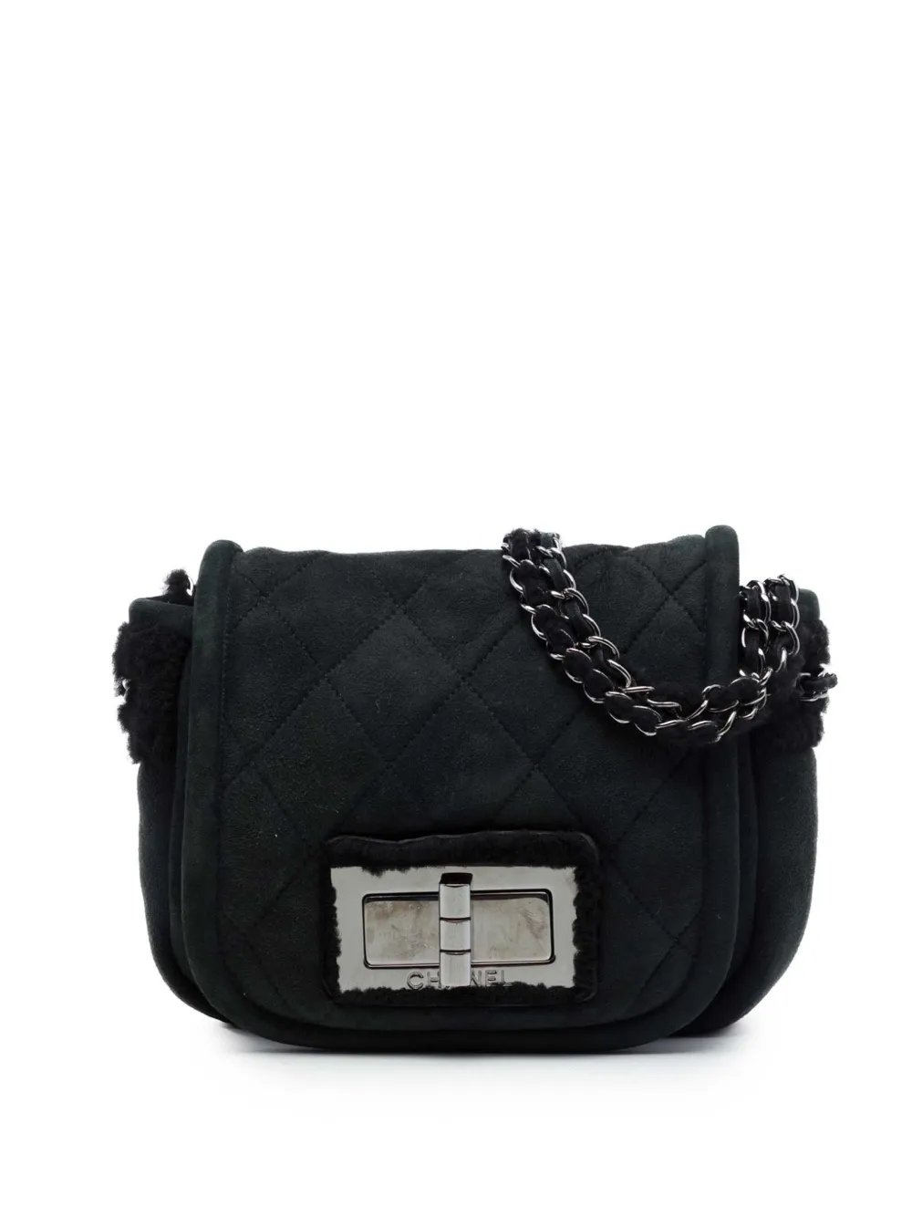 2004-2005 Shearling Trimmed Suede Reissue 2.55 Flap shoulder bag