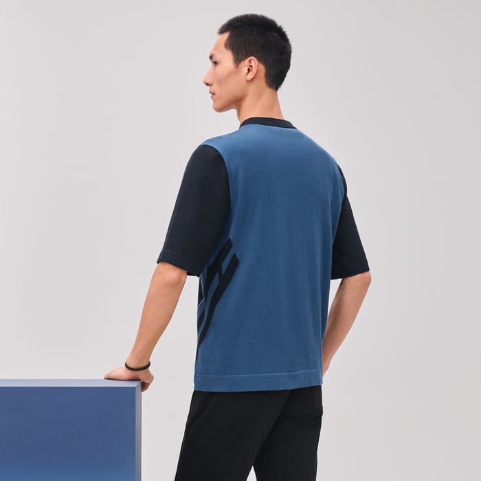 마린 “coutures Inversees Sport” 크루넥 스웨터