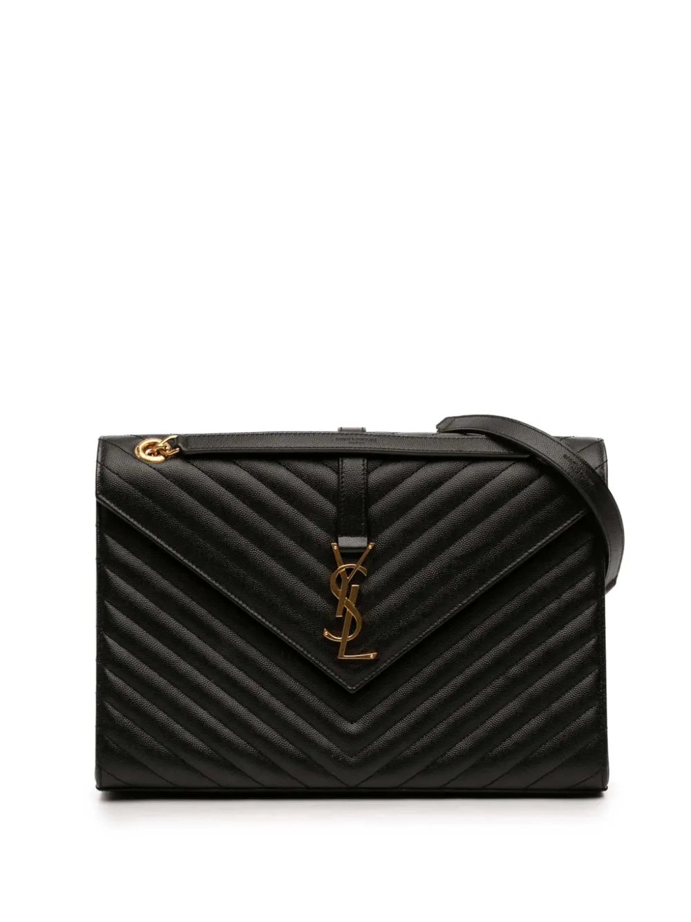 2022 Large Chevron Grain de Poudre Monogram Envelope Bag shoulder bag