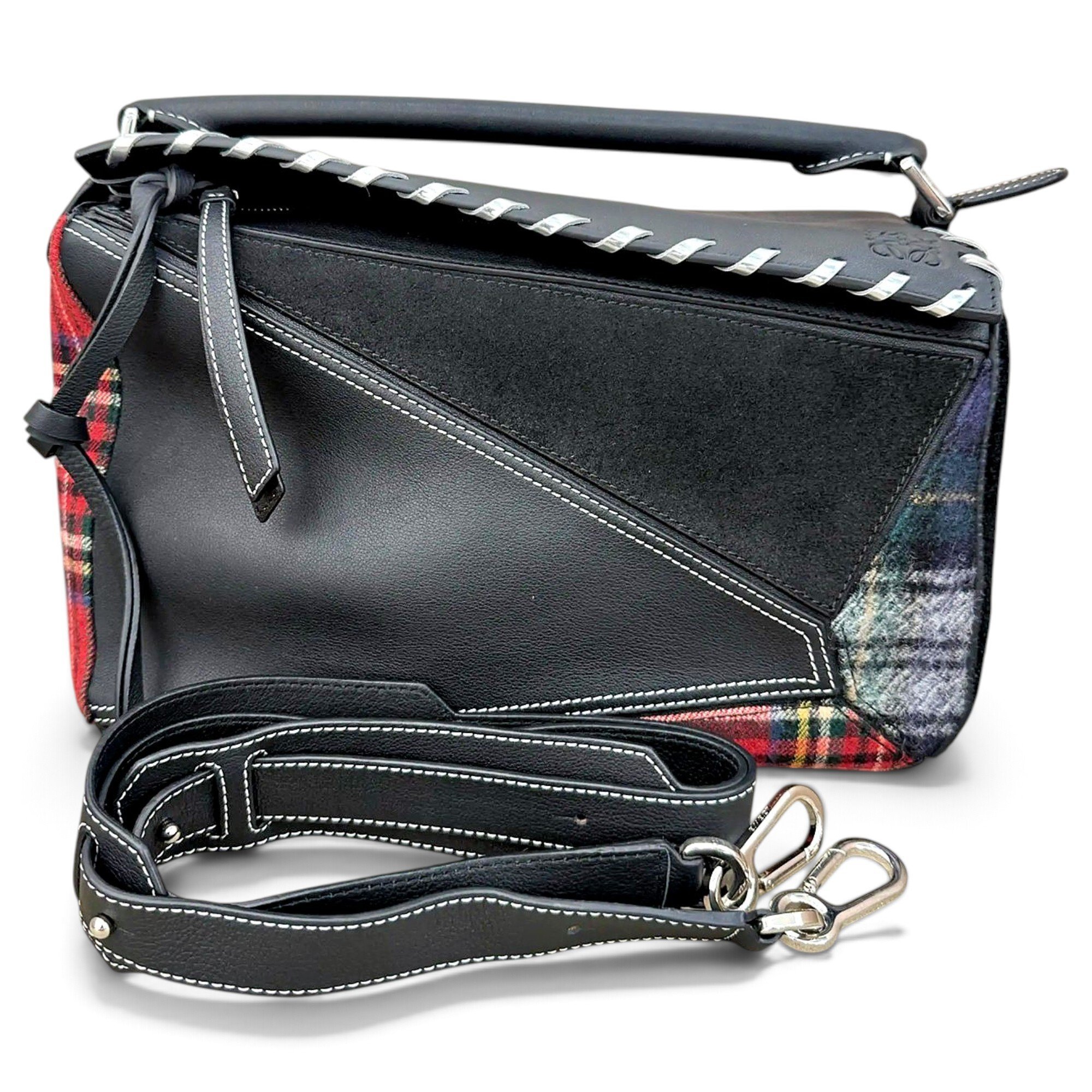 Puzzle leather handbag