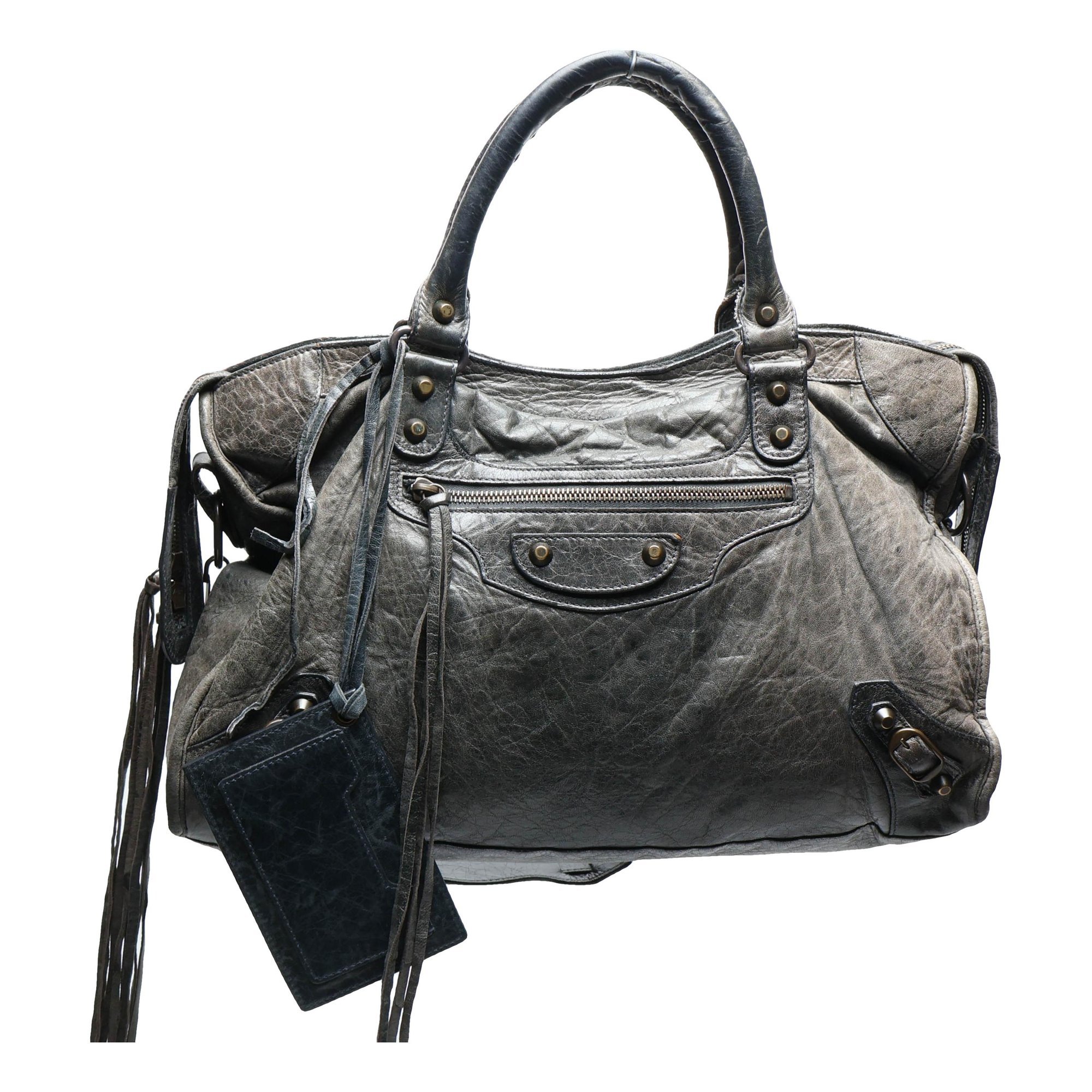 City leather handbag