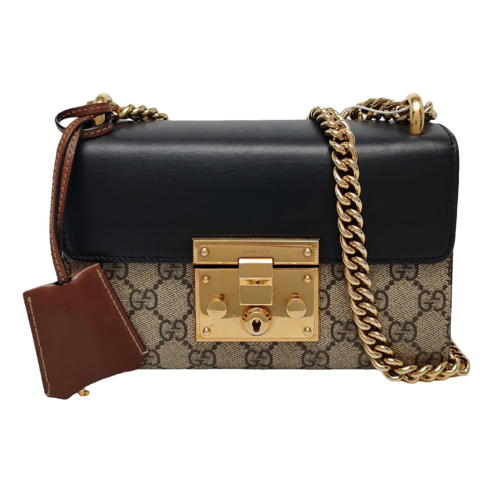 Padlock leather crossbody bag