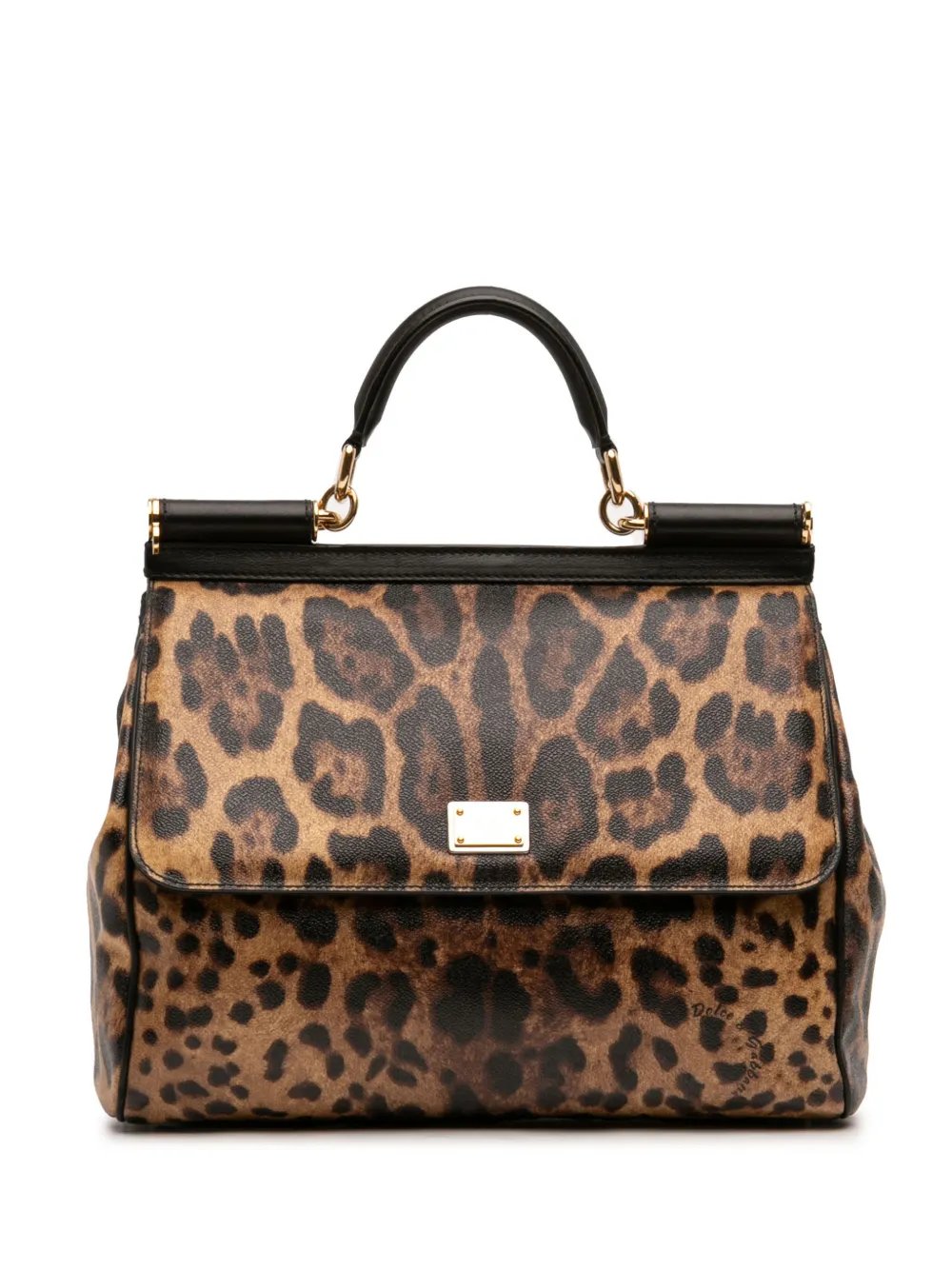 2010-2026 Large Leopard Print Calfskin Miss Sicily satchel