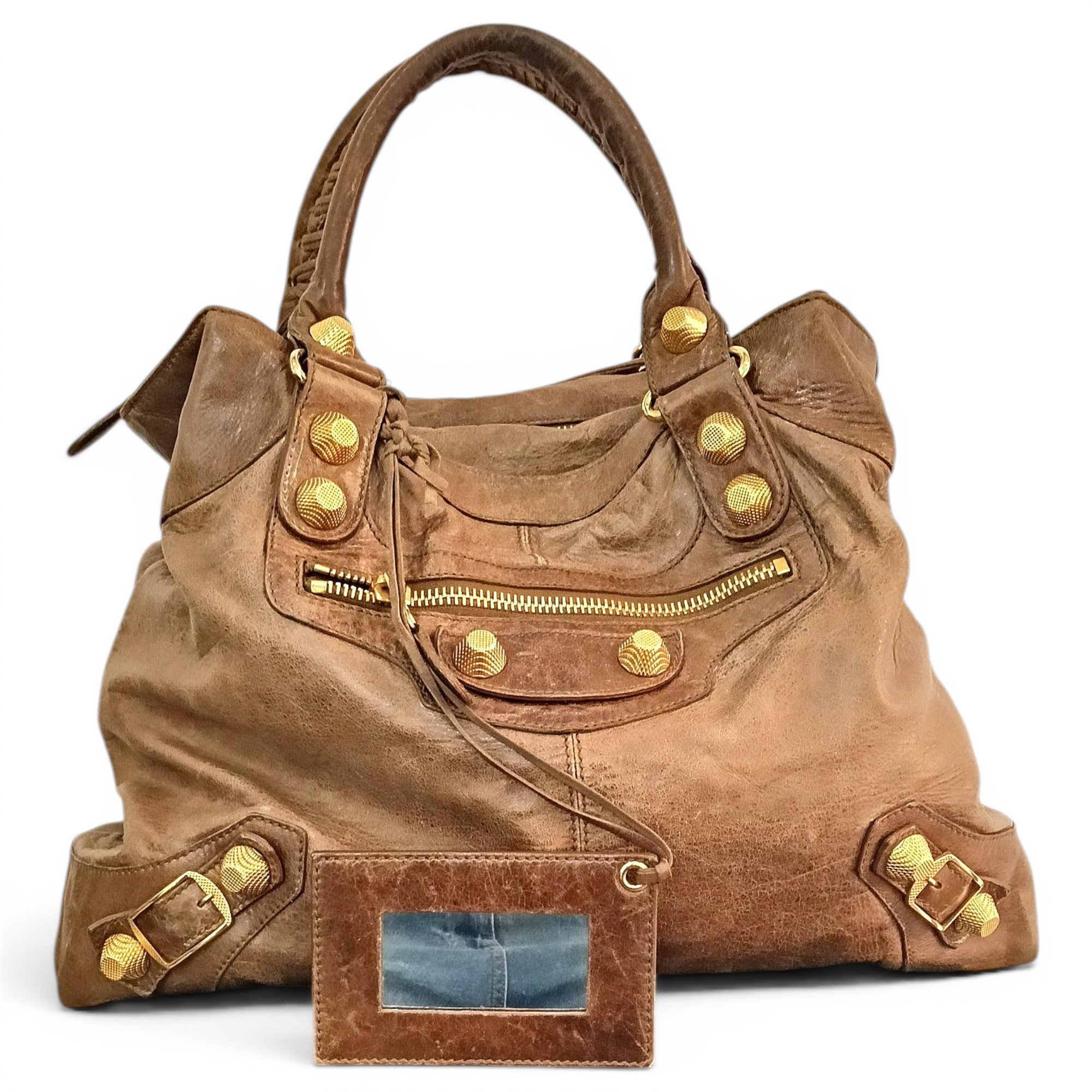 City leather handbag