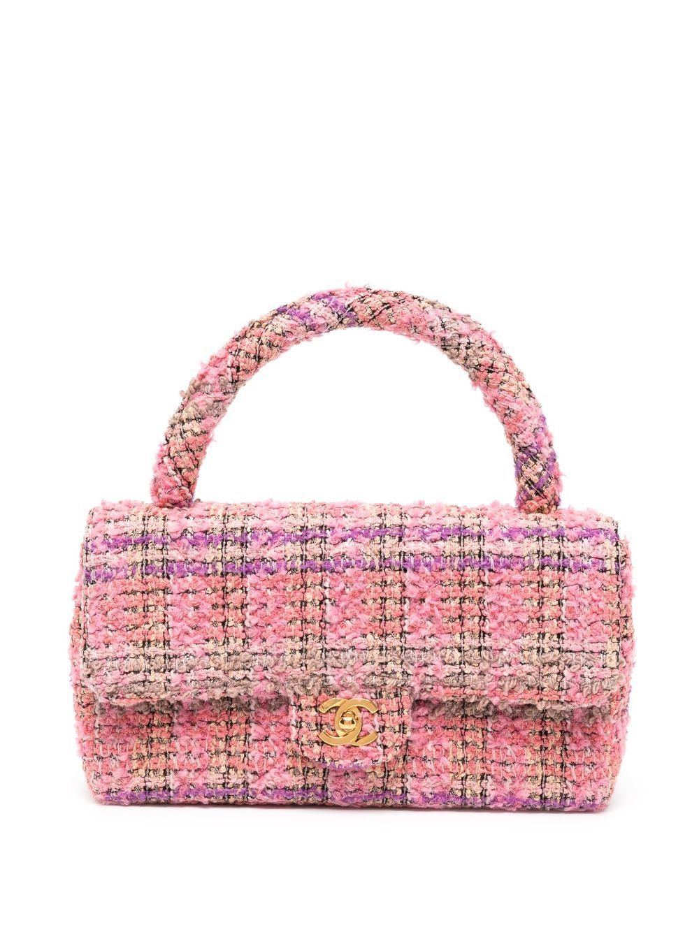 1995 CC Turn-lock tweed top-handle bag