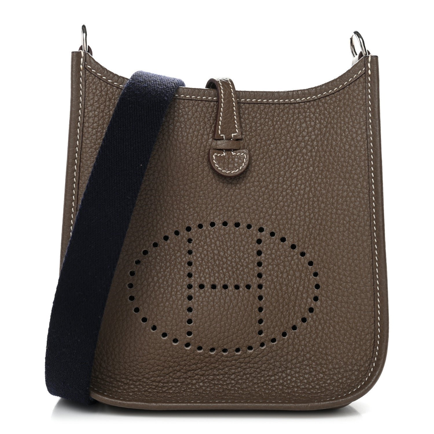 Hermes Taurillon Clemence Amazone Evelyne TPM Etoupe Bleu Indigo