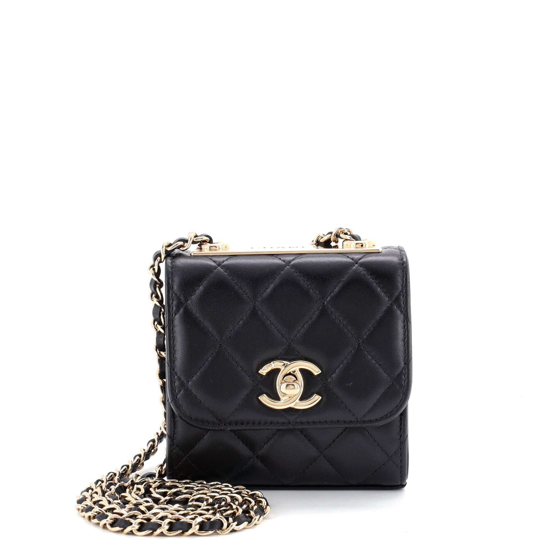 Trendy CC Clutch with Chain Quilted Lambskin Small