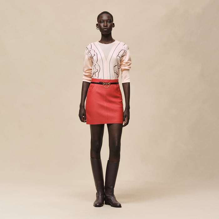 Rose Opaline "Ferronnerie Remix" Long-sleeve Twillaine Sweater
