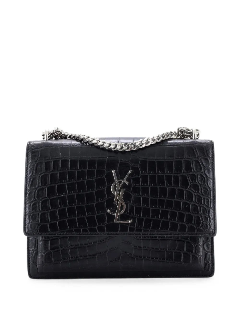 Sunset Crocodile Embossed Leather Medium crossbody bag