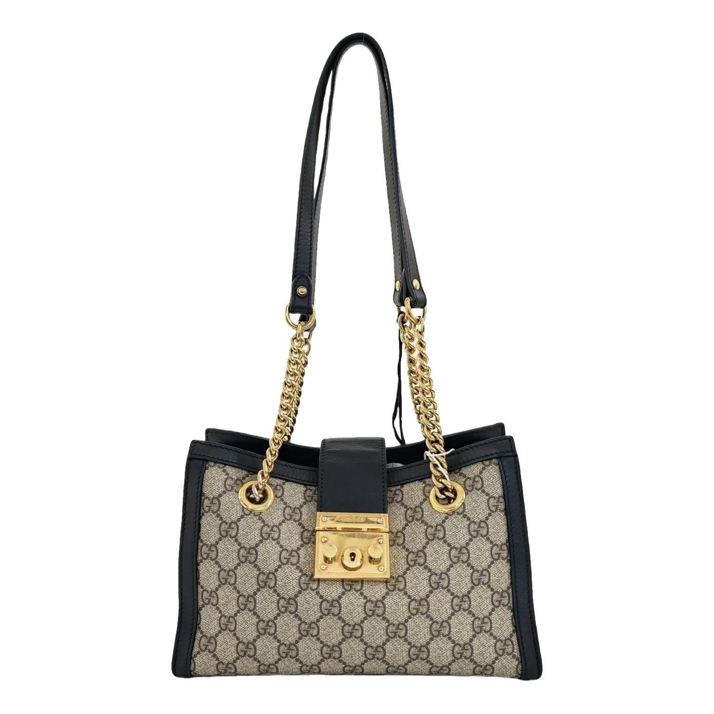 Padlock leather handbag