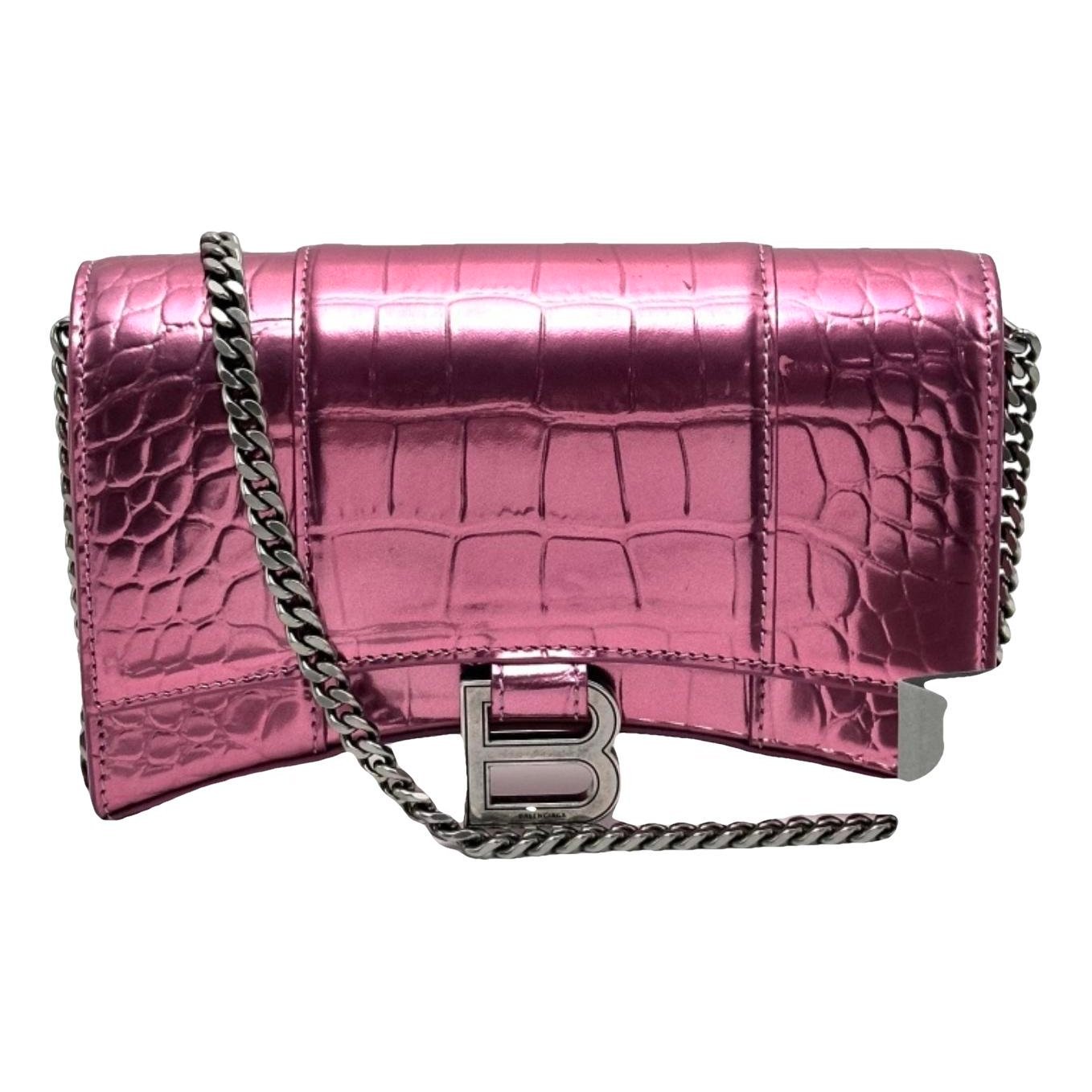Hourglass leather handbag