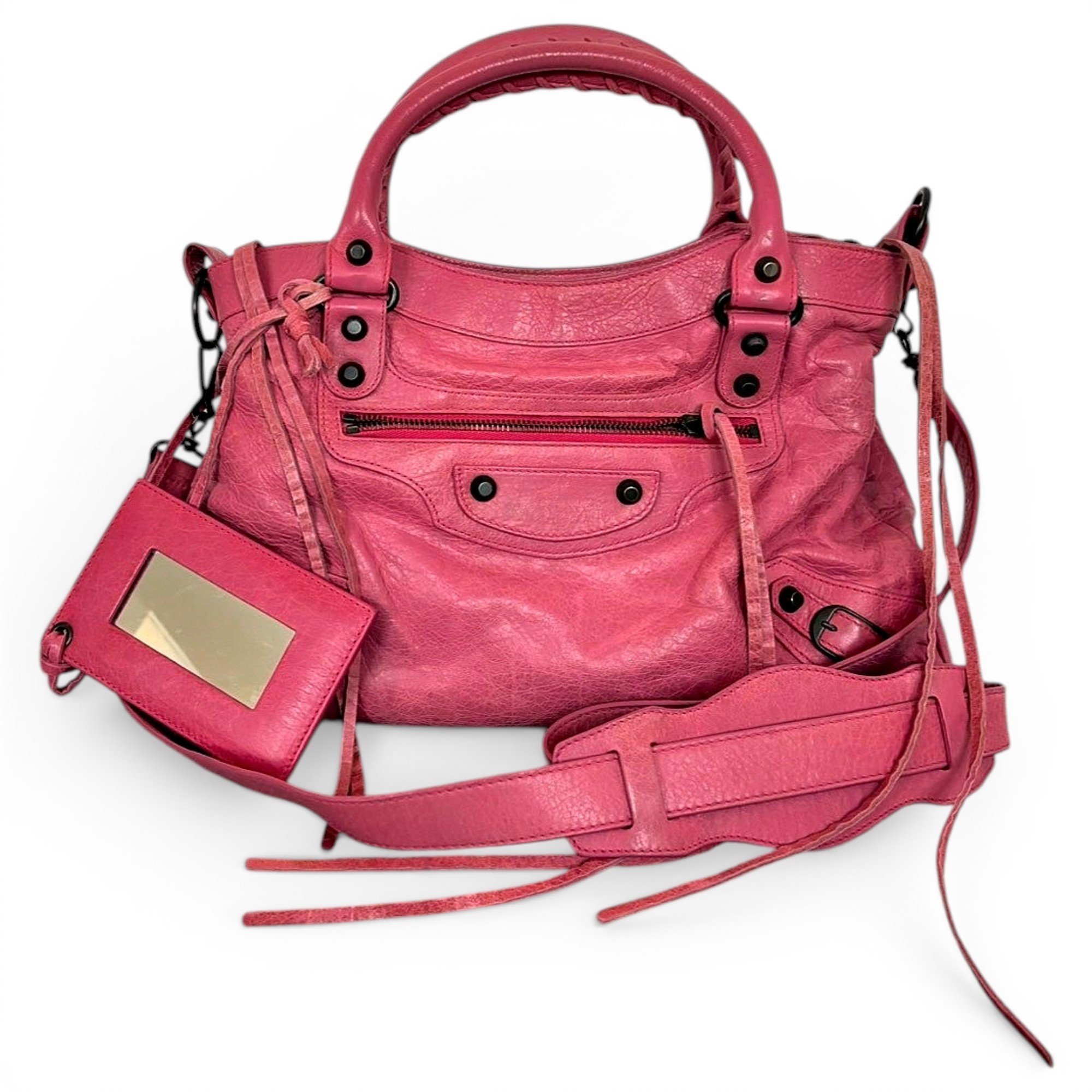 City leather handbag