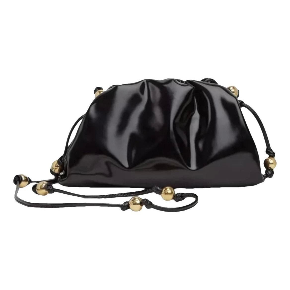 Pouch patent leather clutch bag