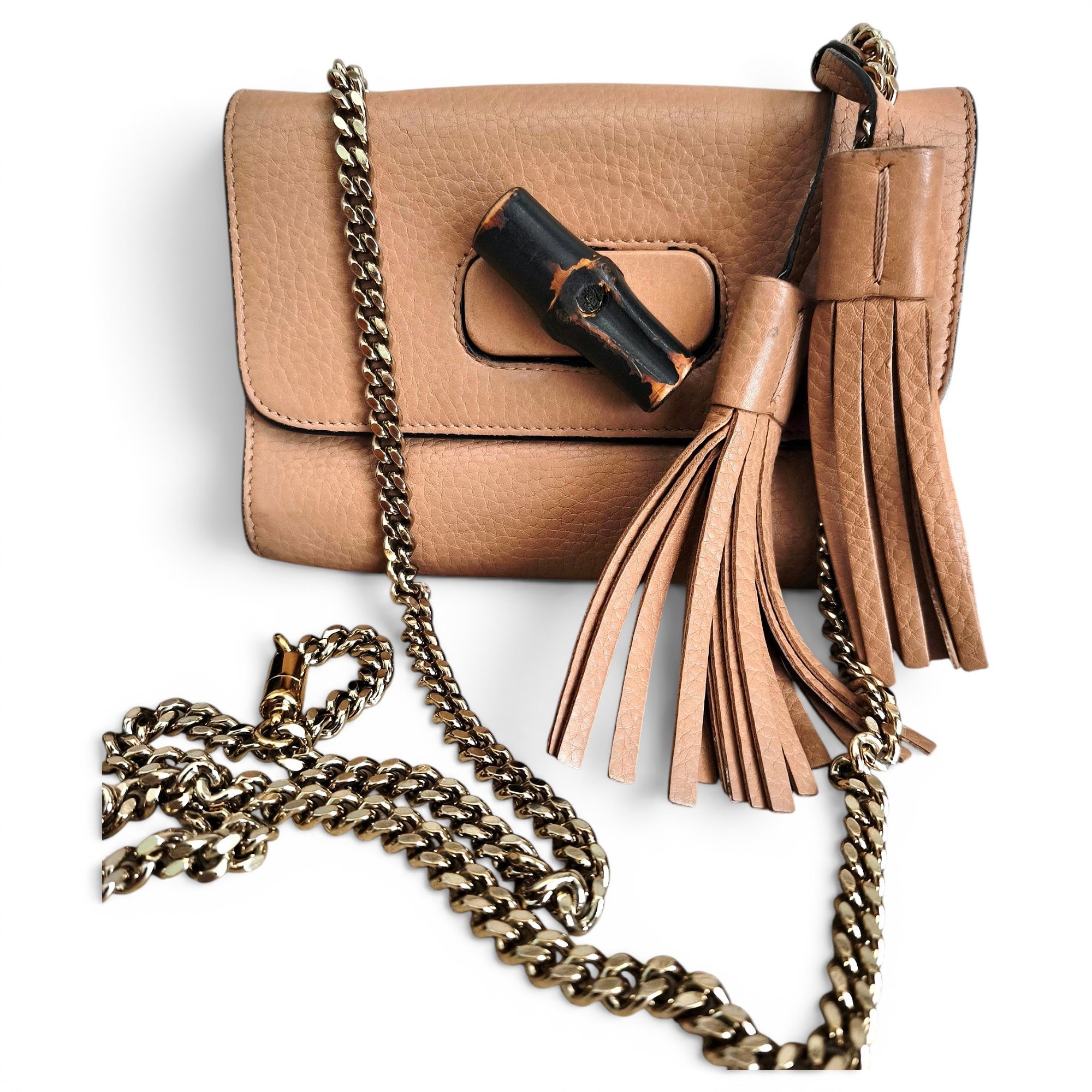 New Bamboo leather crossbody bag