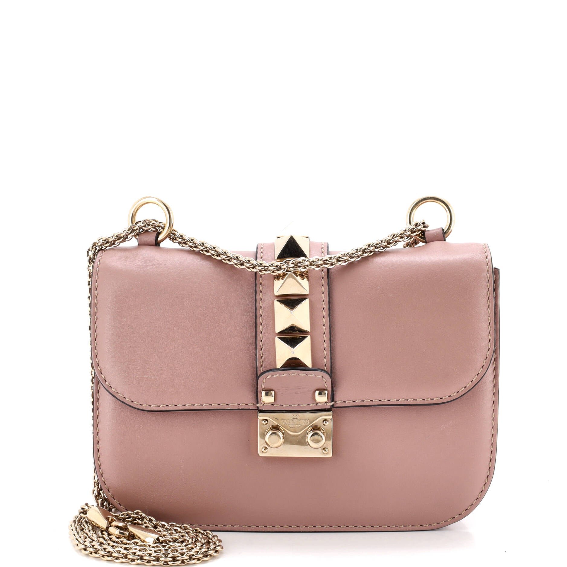 Glam Lock Shoulder Bag Leather Small