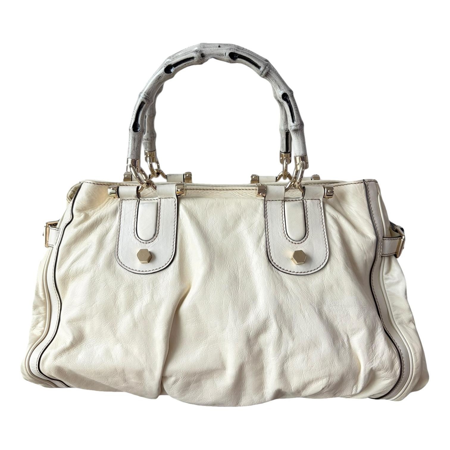 Pop Bamboo Bowler leather handbag