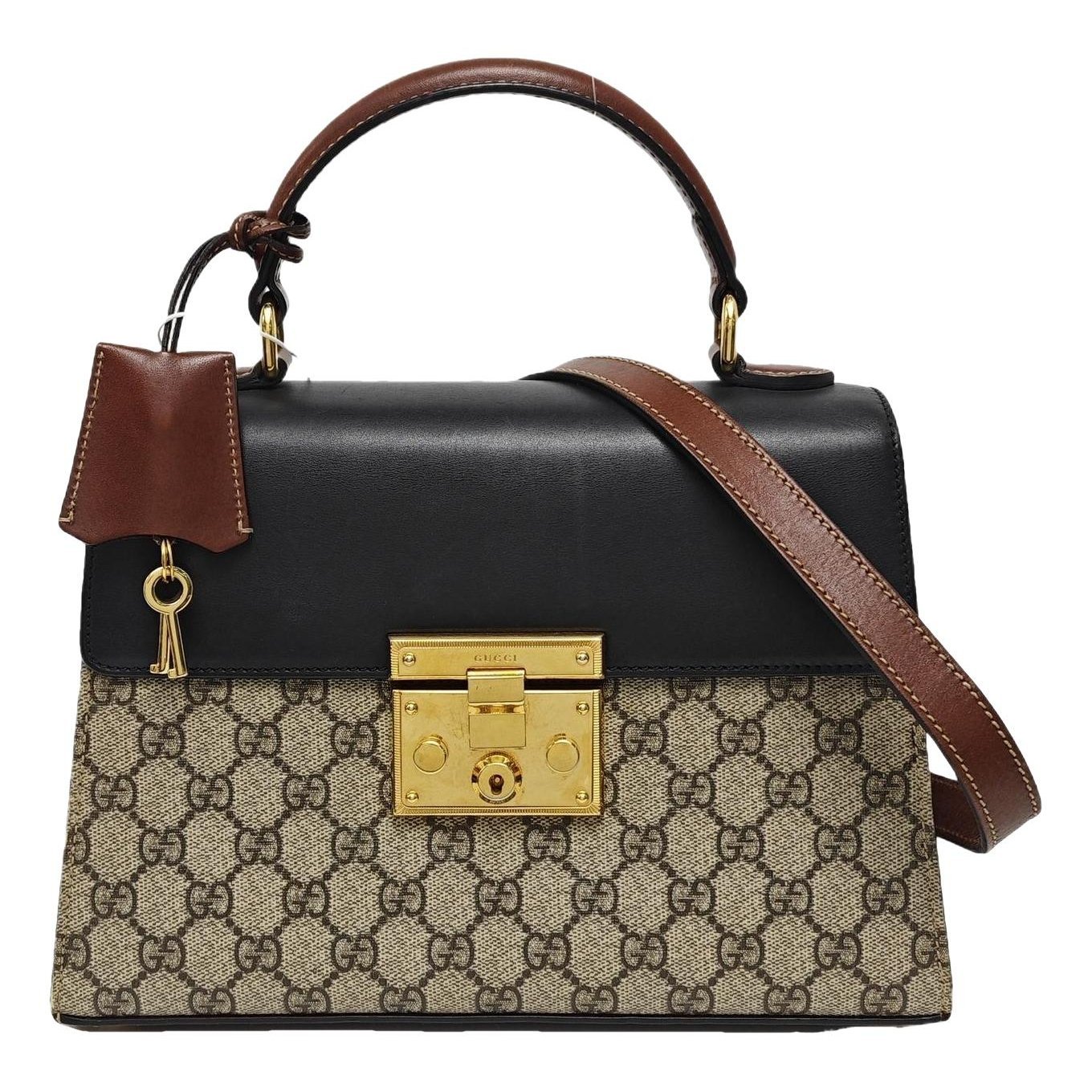 Padlock leather handbag