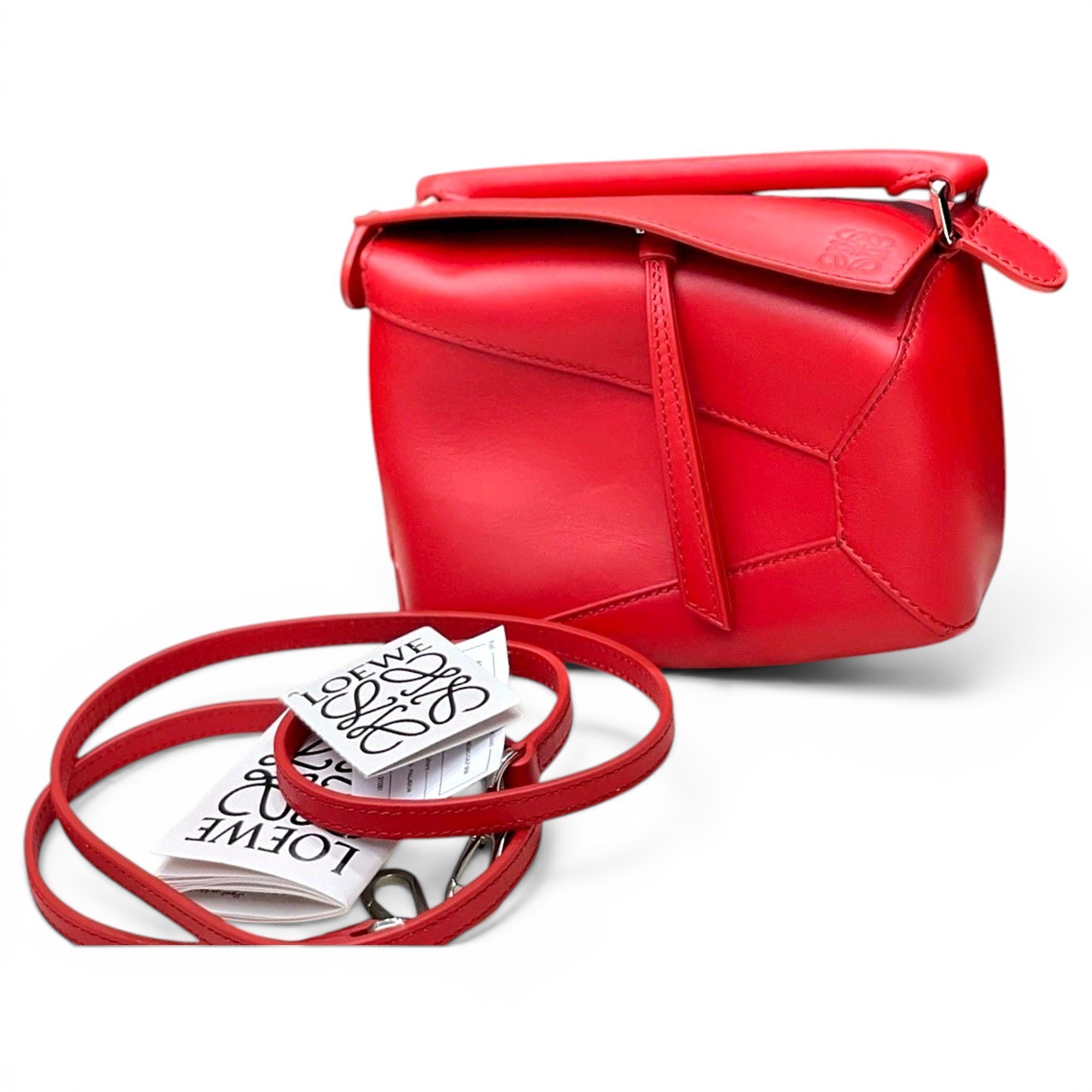 Puzzle leather handbag