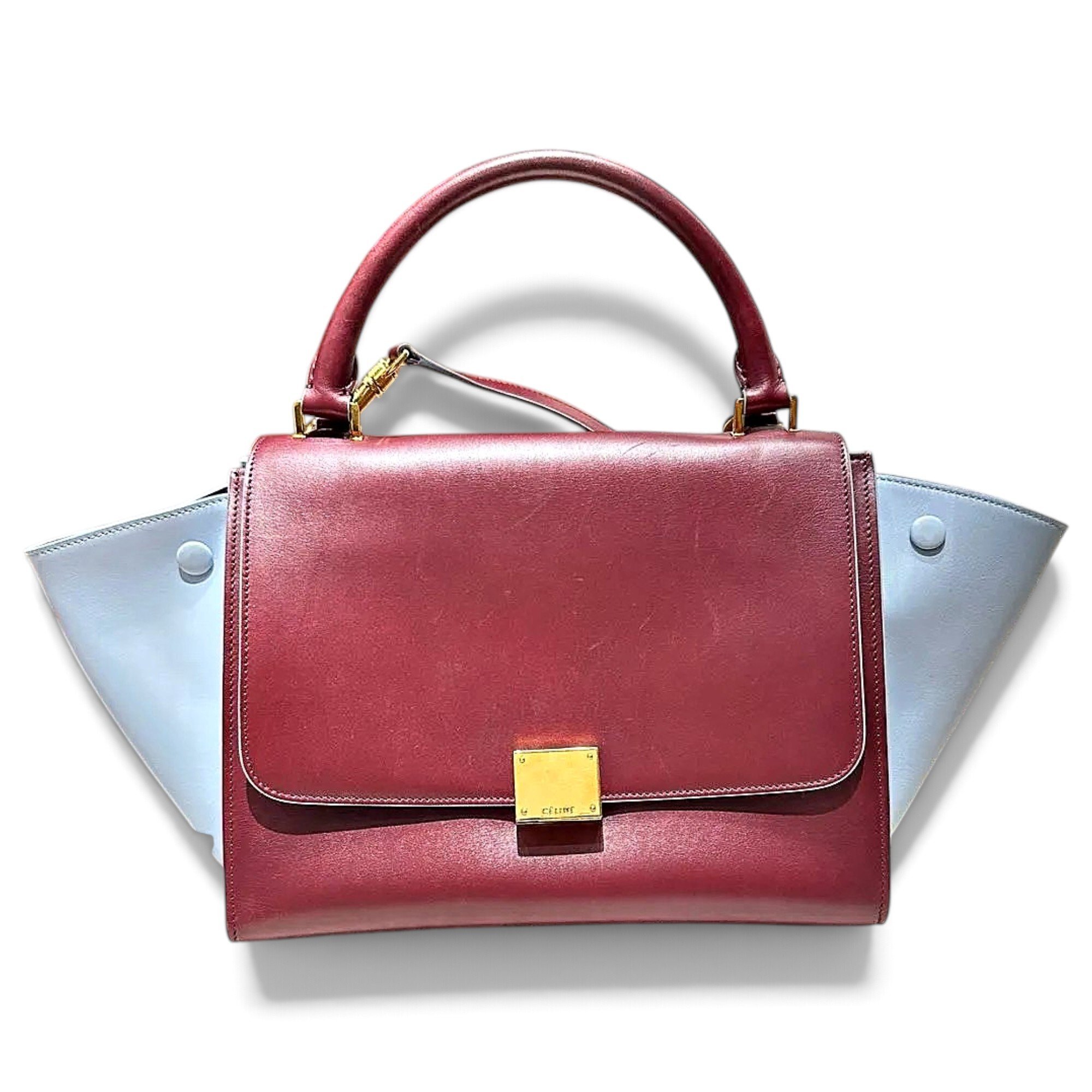Trapèze leather handbag