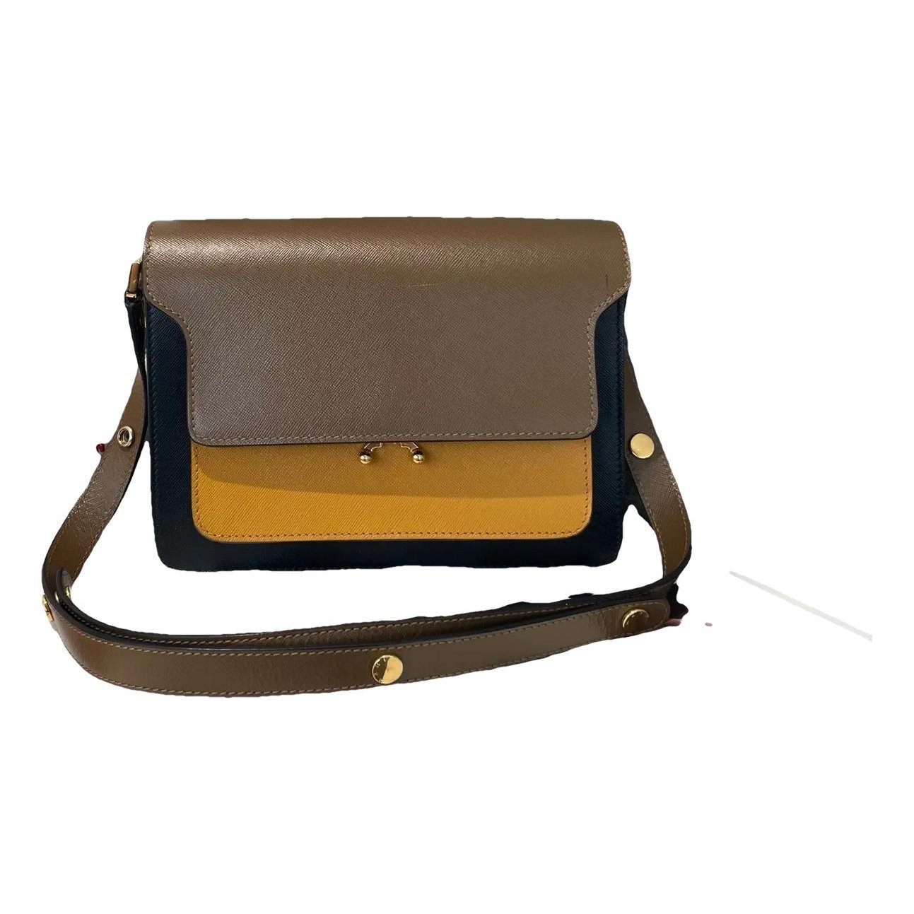 Trunk leather crossbody bag