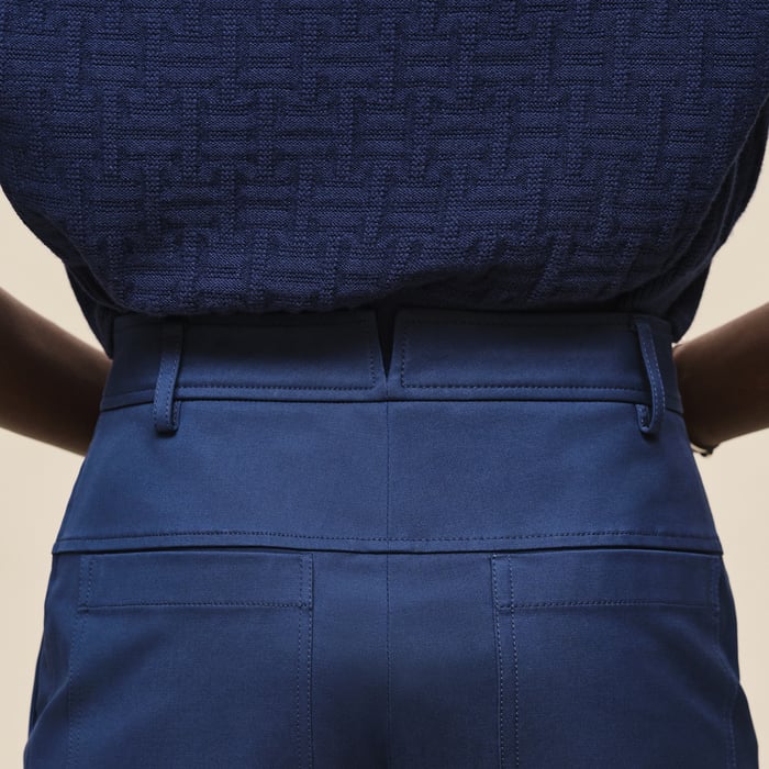 Bleu Outremer Double Cotton Twill Shorts