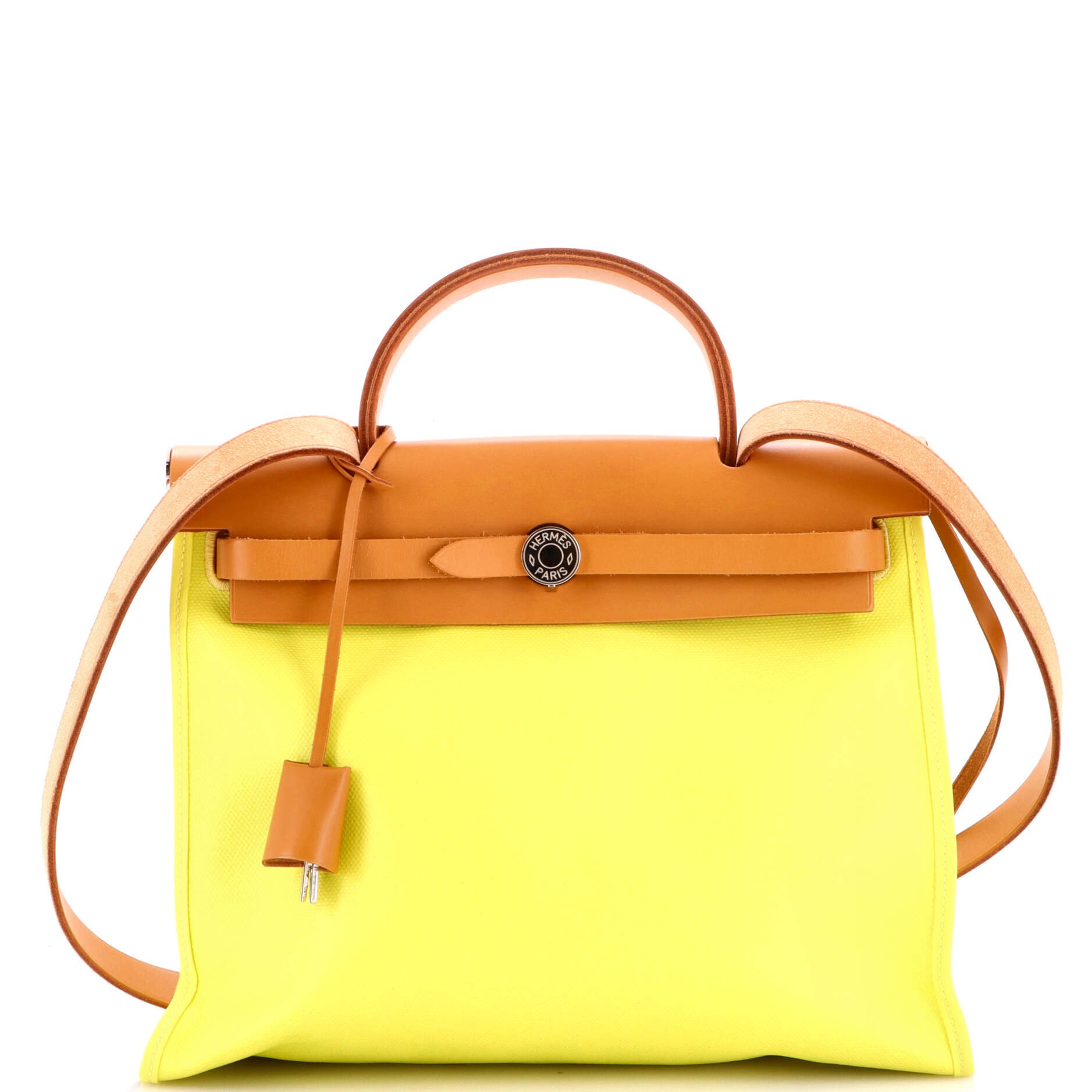Hermes Herbag Zip Berline Vache Canvas and Leather 31