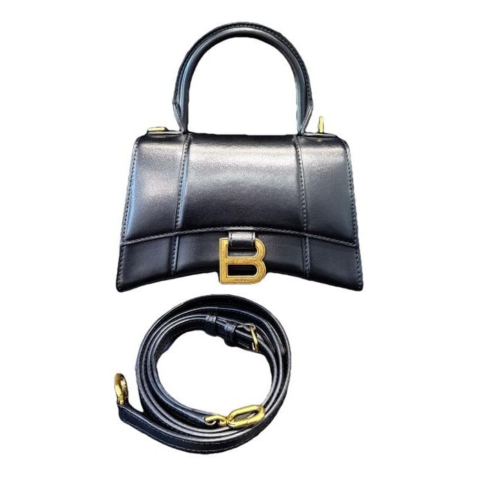 Hourglass leather crossbody bag