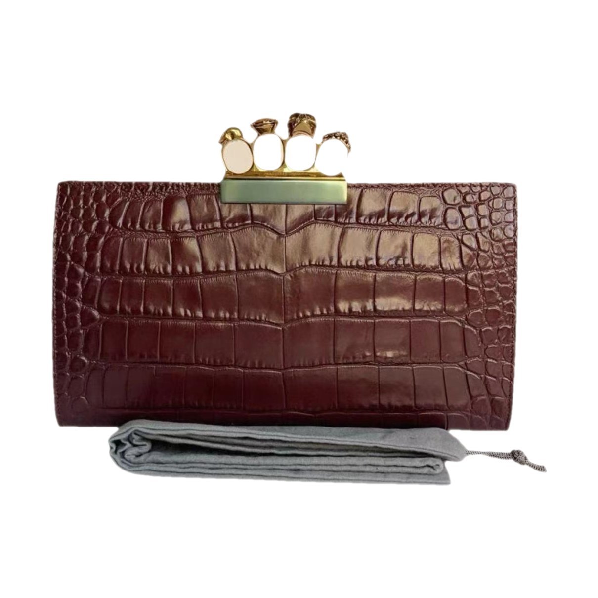 Alexander McQueen Knuckle leather clutch bag