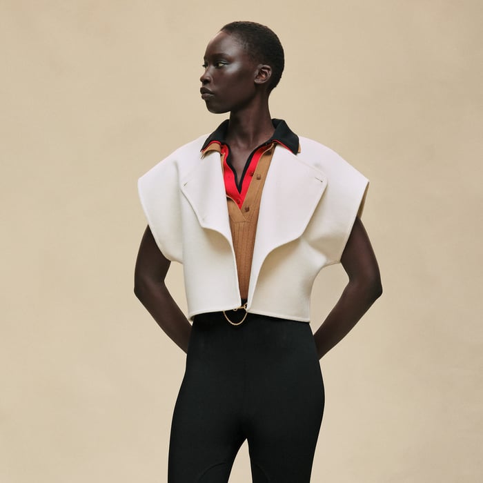 Blanc Naturel Short-sleeve Bolero Jacket