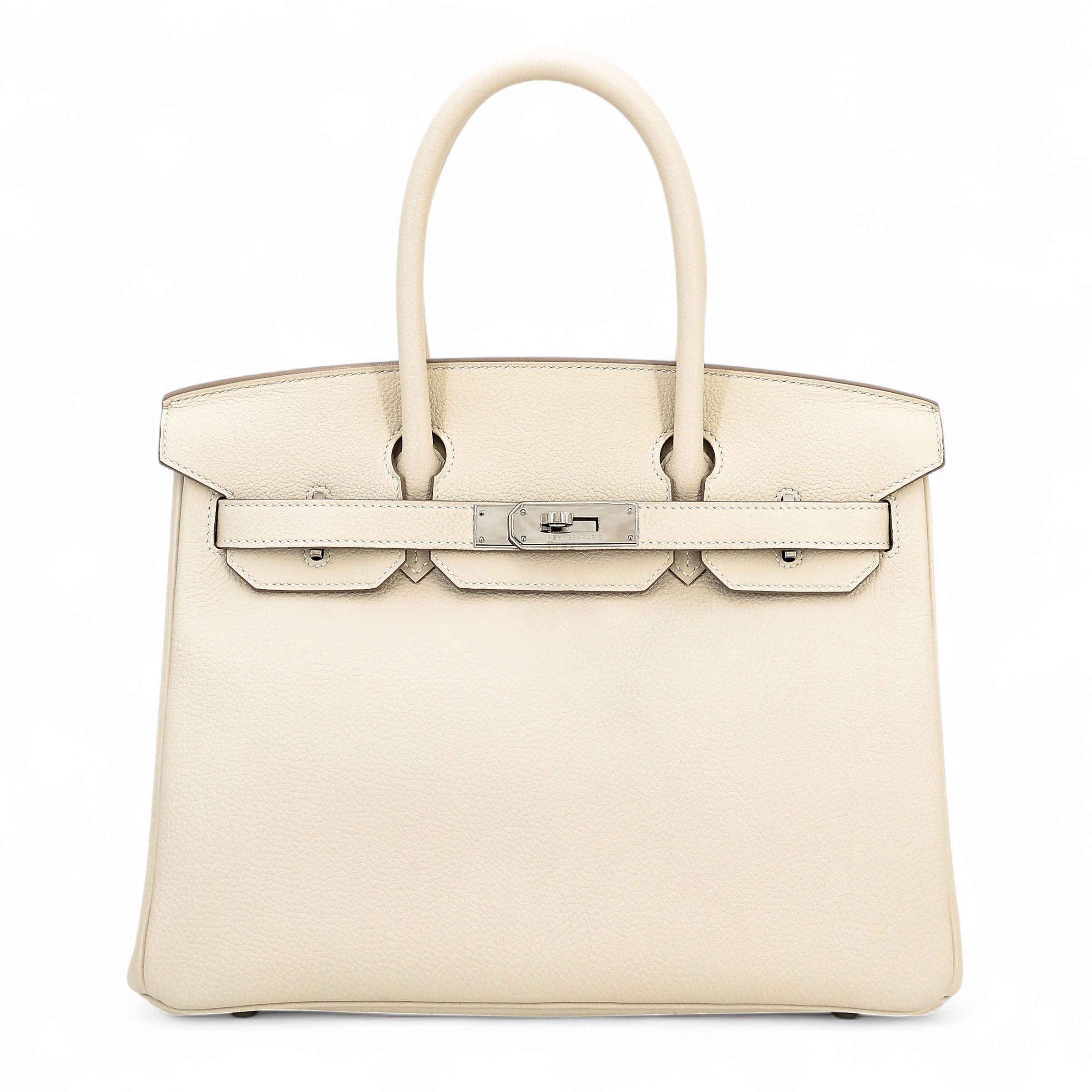 Hermes Very Good ( Rank A) HERMÈS Birkin 30 Craie (10) Togo Palladium hardware T (2015)