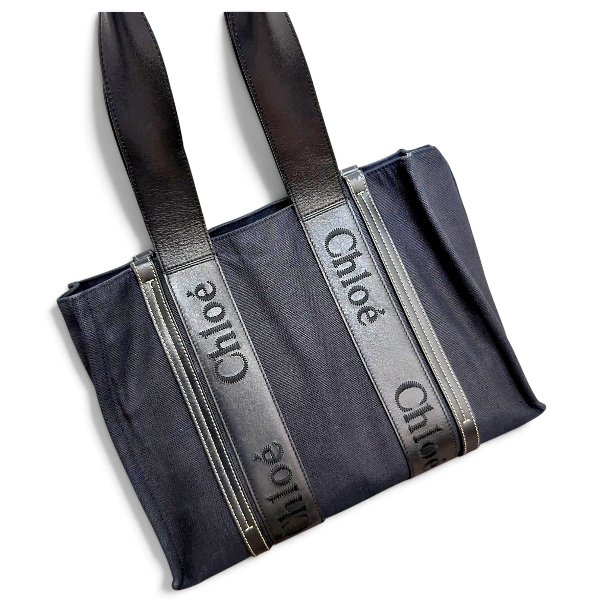 Chloe Woody leather tote