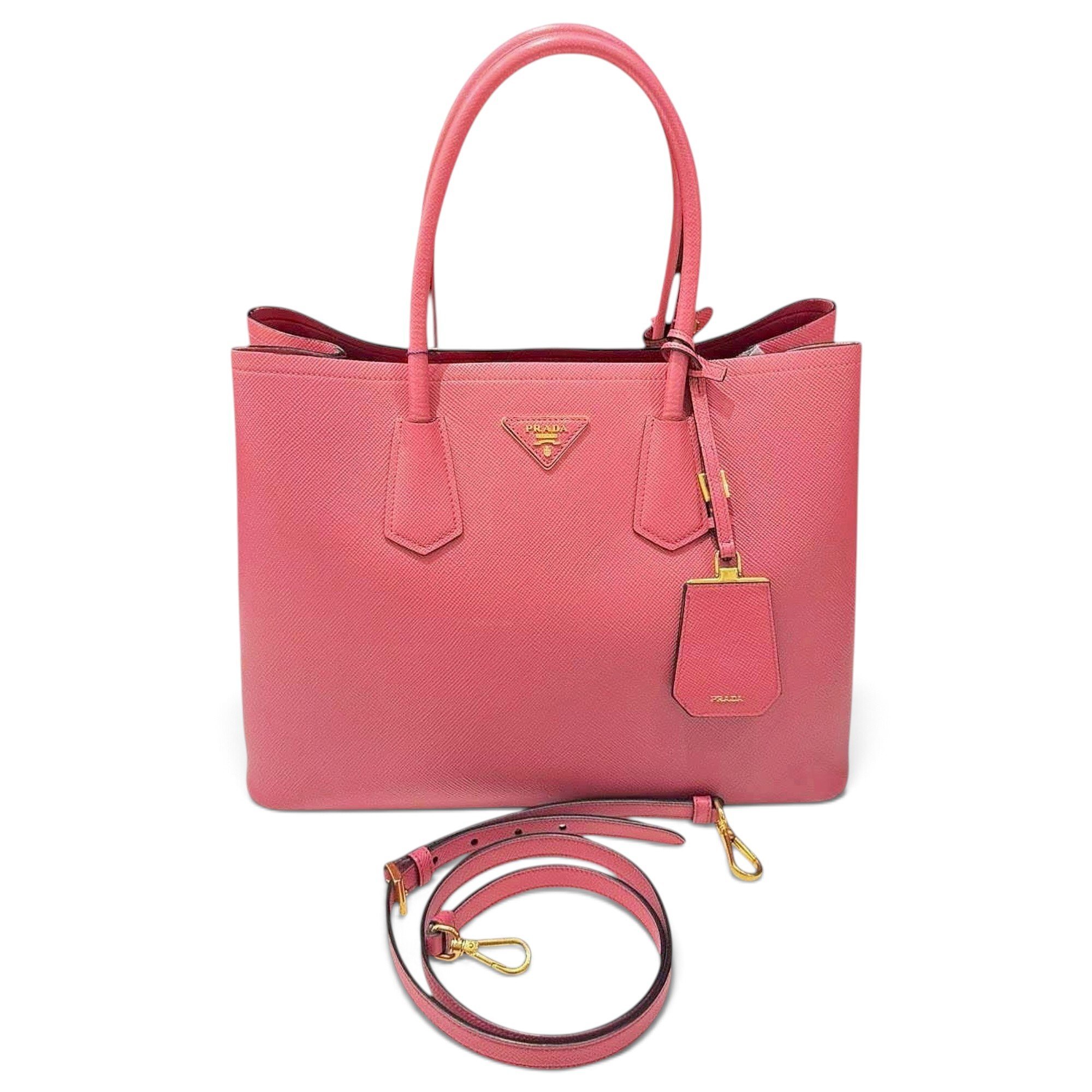 Double leather handbag