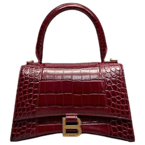 Hourglass leather handbag