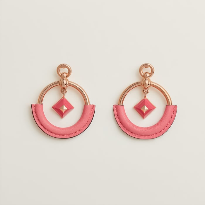 Rose Azalée Loop Medor Earrings, Small Model
