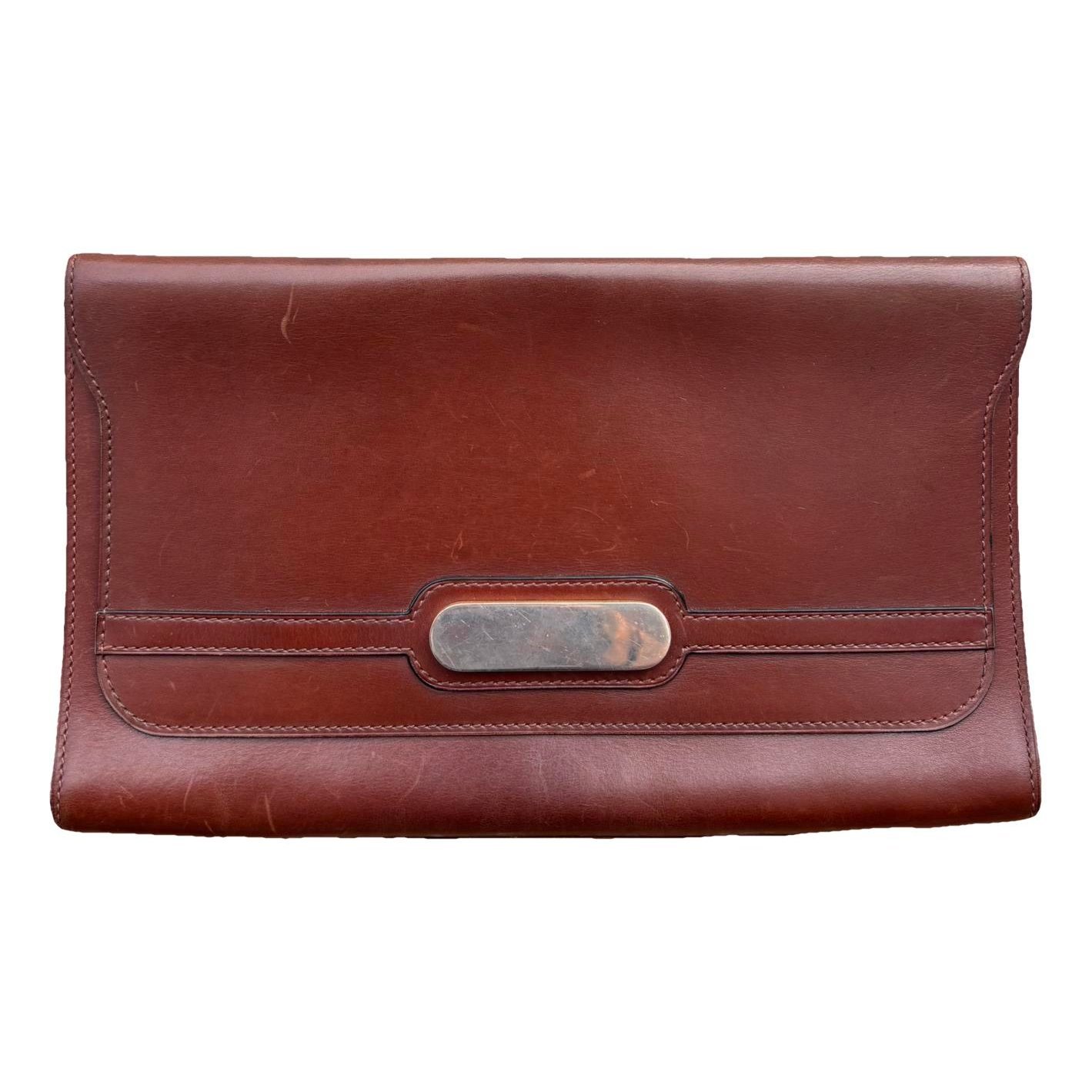 Leather clutch bag