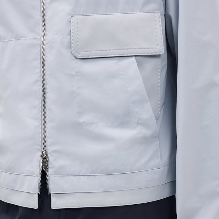 Glacier Hooded Jacket With Leather Details