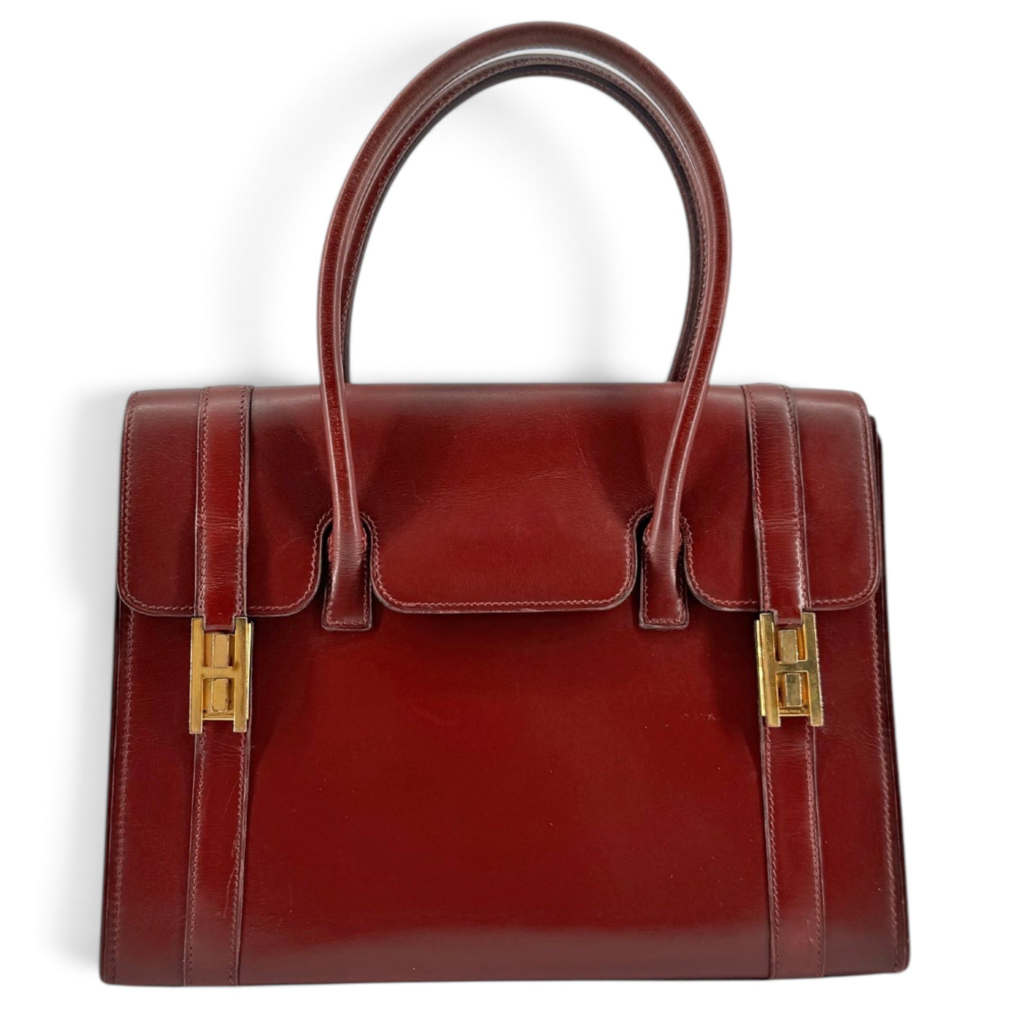 Drag leather handbag