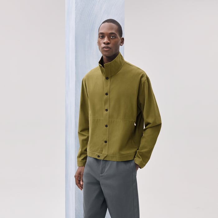 Matcha "Pique Plie" Buttoned Jacket