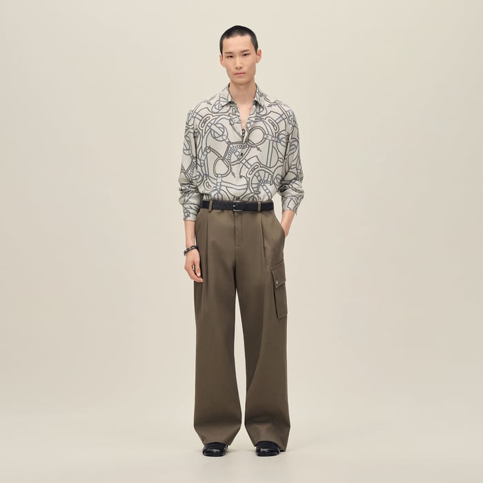 Café "Eperon d'Or Quadrilignes" Straight Cut Shirt