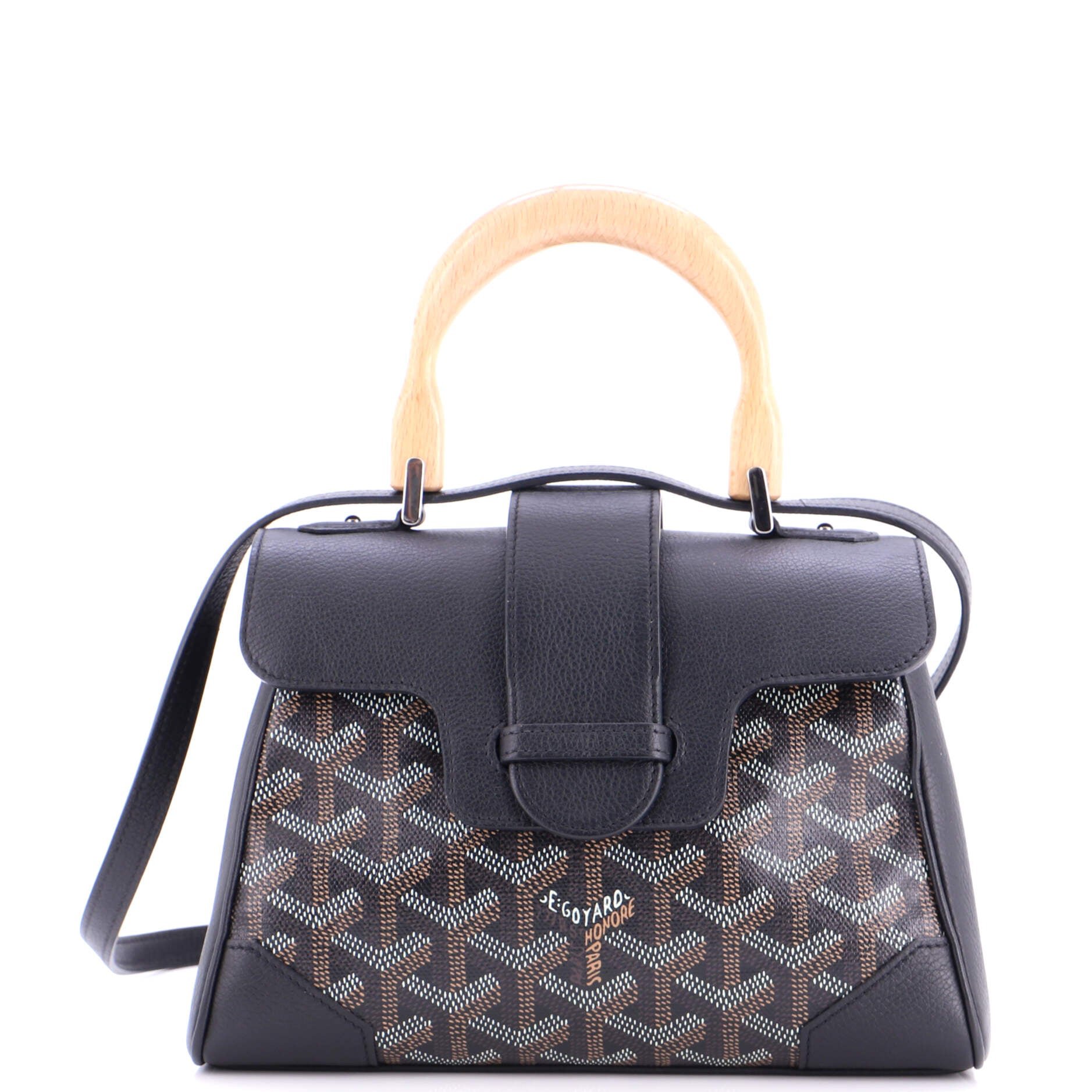Saigon Top Handle Bag Coated Canvas with Leather Mini