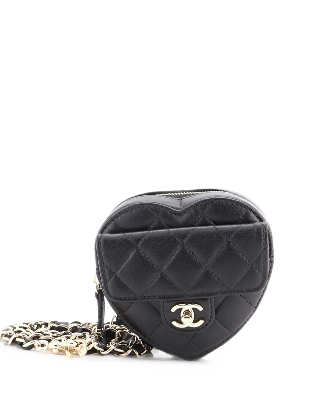 CC in Love Heart Quilted Lambskin belt bag