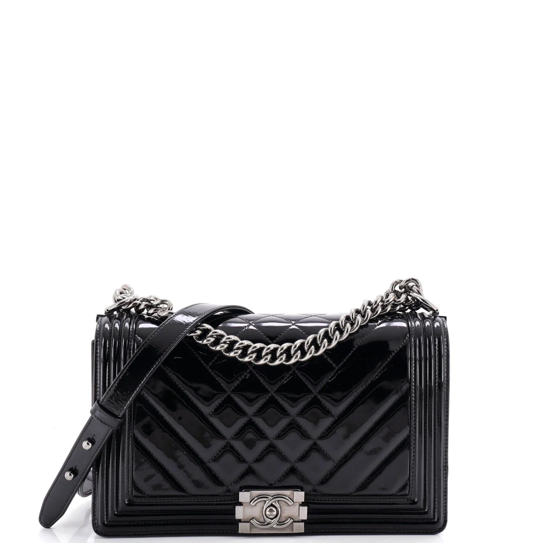 Chanel Boy patent leather handbag