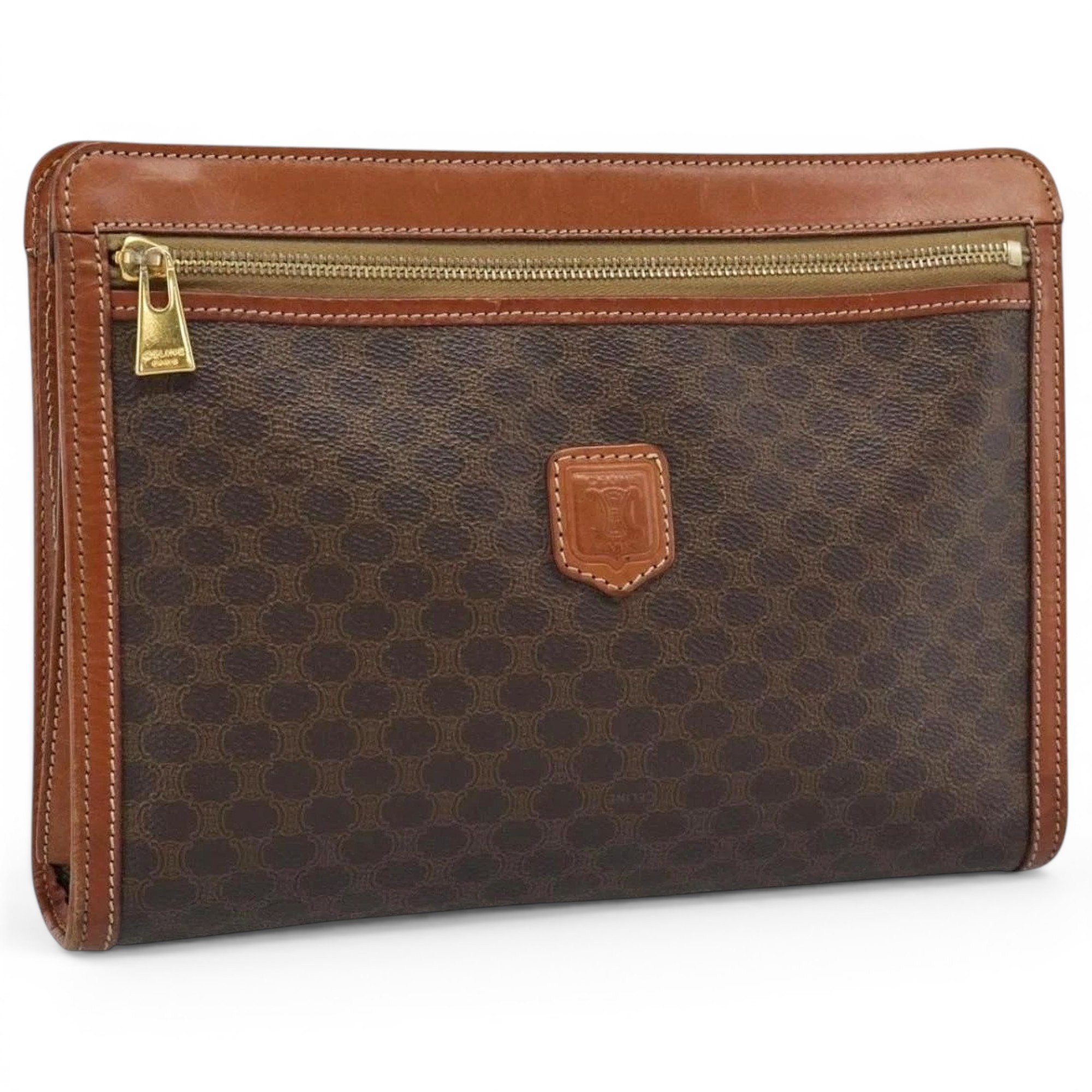 Leather clutch bag