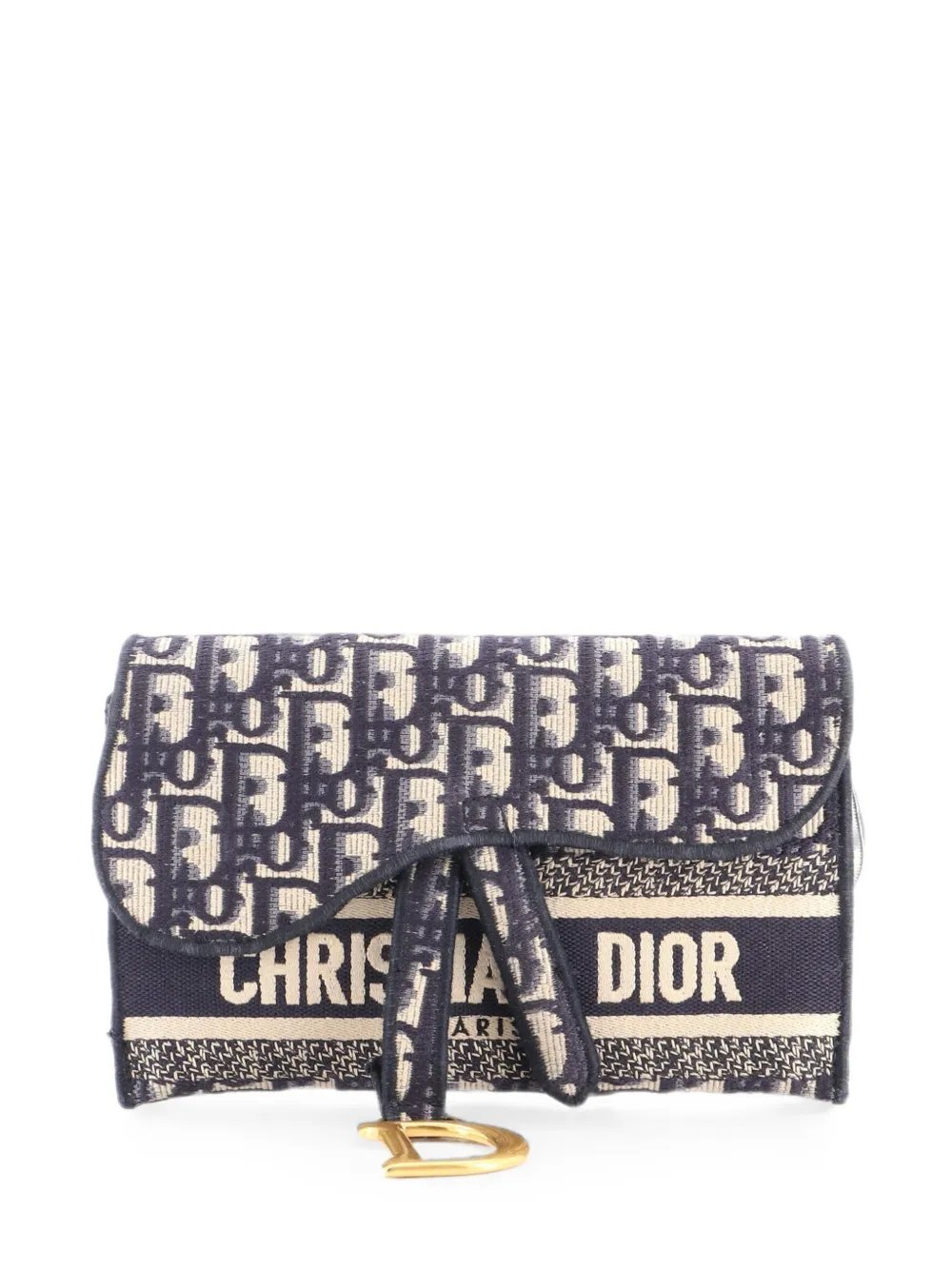 Saddle Slim Pouch Logo Embroidered Oblique Canvas belt bag