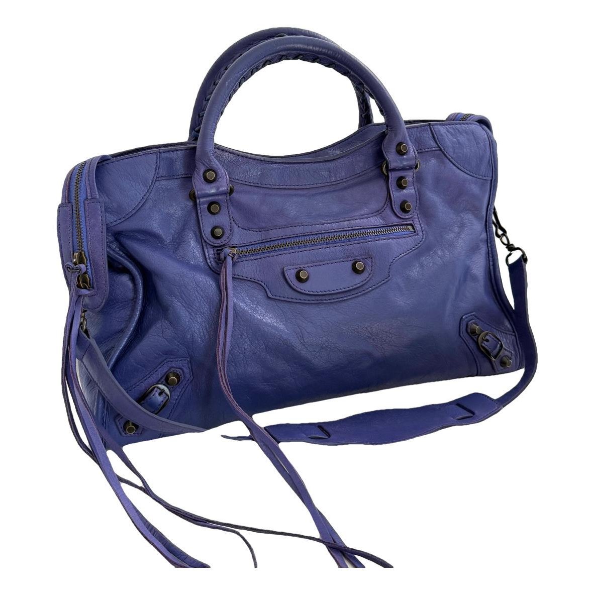 City leather handbag